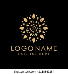 Elegan circle leaf logo design. This logo is suitable for the field of beauty, salons, cosmetic shops and related to women.