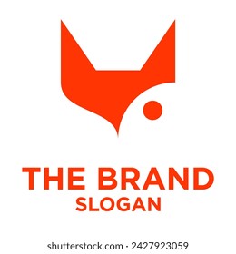 Elegan Fox logo simple minimalist design, vector modern animal logo