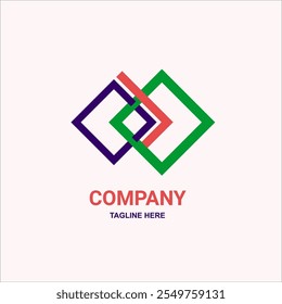 Elegan Logo with rectangle abstrack background