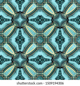 Elegance abstract floral vector seamless pattern. Abstract ornamental beautiful background. Repeat geometric backdrop. Vintage flowers, leaves, shapes. Luxury design for prints, fabric, wallpapers.
