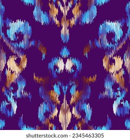 Elegance abstract grunge vintage pattern. Ikat style. Seamless vector image.