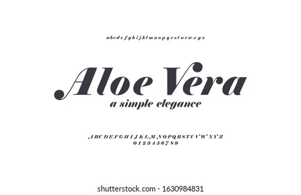 Elegance alphabet serif font and number. Classic and minimalist typography fashion. Fonts set regular uppercase, lowercase and numbers.