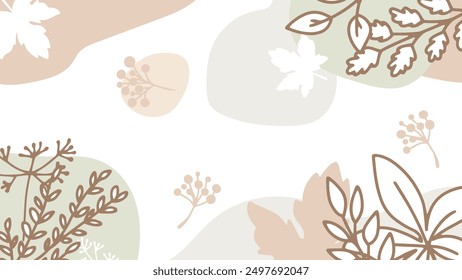 Elegance Autumn Leaves and Floral Background Art. Perfect for seasonal decor, event invitations, or digital wallpapers, this background brings a touch of nature's beauty and the cozy warmth of fall