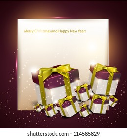 Elegance background with Christmas gifts
