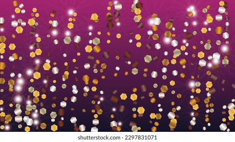 Elegance Background with Confetti of Glitter Particles. Sparkle Lights Texture. Christmas pattern. Light Spots. Star Dust. Explosion of Confetti. Design for Magazine.