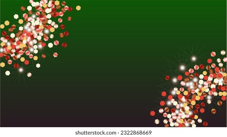 Eleganter Hintergrund mit Confetti von Glitter Particles. Frische Lichter Textur. Disco-Muster. Lichtpunkte. Sternstaub. Explosion von Confetti. Design für den Verkauf.