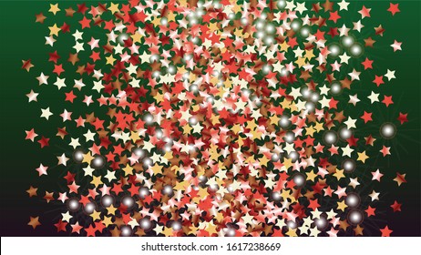 Elegance Background with Confetti of Glitter Star Particles. Sparkle Lights Texture. Celebration pattern. Light Spots. Star Dust. Christmass Design. Explosion of Confetti. Design for Flyer.