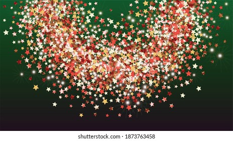 Elegance Background with Confetti of Glitter Star Particles. Sparkle Lights Texture. Christmas pattern. Light Spots. Star Dust. Christmass Design. Explosion of Confetti. Design for Cover.