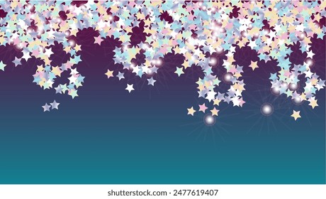 Elegance Background with Confetti of Glitter Star Particles. Sparkle Lights Texture. New Year pattern. Light Spots. Star Dust. Christmass Design. Explosion of Confetti. Design for Magazine.