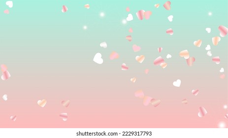 Elegance Background with Confetti of Hearts Glitter Particles. St. Valentine Day. Party pattern. Light Spots. Explosion of Confetti. Glitter Vector Illustration. Design for Invitation.