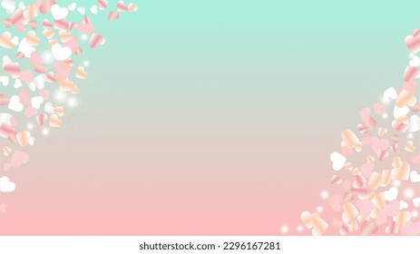 Elegance Background with Confetti of Hearts Glitter Particles. St. Valentine Day. Birthday pattern. Light Spots. Explosion of Confetti. Glitter Vector Illustration. Design for Advertisement.