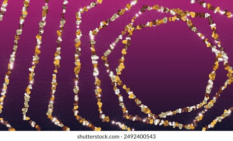 Elegance Background with Confetti of Hearts Glitter Particles. St. Valentine Day. Disco pattern. Light Spots. Explosion of Confetti. Glitter Vector Illustration. Design for Poster.