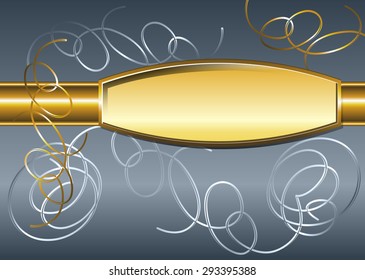 Elegance Background with Graceful Gold Wire Ornament and Place for Your Text. 