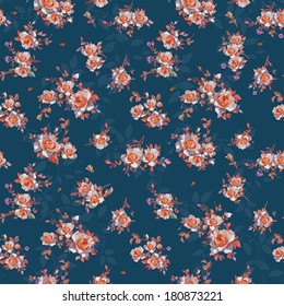 Elegance Beautiful Seamless pattern with pink roses, vector illustration