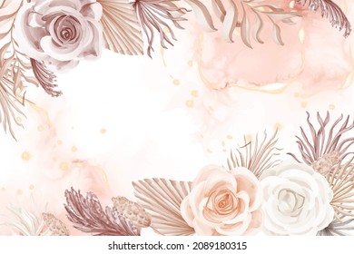 Elegance Boho Style Pink Rose Flower Background