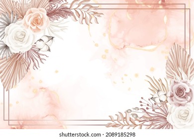 Elegance Boho Style Pink Rose Flower Background