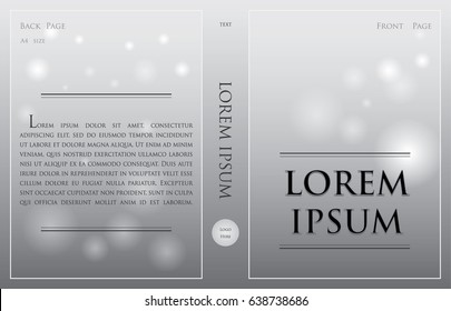 Elegance book cover A4 size in grey background
