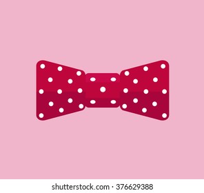 Elegance business accessory bow tie, necktie, cloth for suit, business design flat illustration.