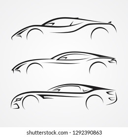 Elegance car sport element silhouette style for your best business symbol. Car shop or transport and auto vector symbol. Vector illustration EPS.8 EPS.10