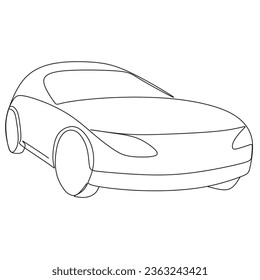 Elegance car sport element vector image. One line car.