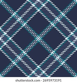 Elegance check pattern plaid, graphic textile vector seamless. Professional fabric background tartan texture in dark and blue colors palette.
