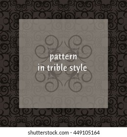 An elegance chocolate brown seamless pattern with a tribal & tattoo style-inspired ornament