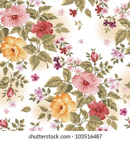 Elegance Colorful texture for decorating background. Seamless pattern with of pink flowers. Floral vector illustration.