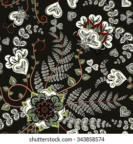 Elegance Colorful texture for decorating background. Seamless pattern with of colorful flowers. Floral vector illustration