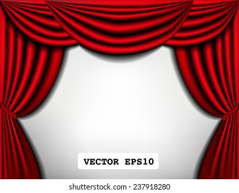 elegance curtain frame, vintage vector illustration.