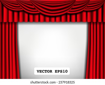 elegance curtain frame, vintage vector illustration.