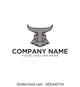 Elegance drawing art buffalo cow ox bull head logo design inspiration