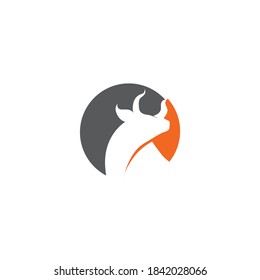Elegance drawing art buffalo cow ox bull head logo design inspiration