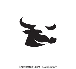 Elegance drawing art buffalo cow ox bull head logo design inspiration