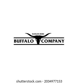 Elegance drawing art buffalo cow ox bull head logo design inspiration