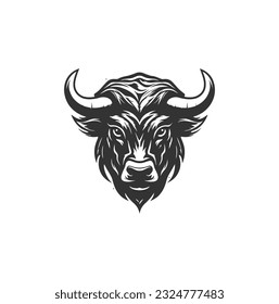 Elegance drawing art buffalo cow ox bull head logo design inspiration