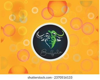 Elegance drawing art buffalo cow ox bull head logo design 