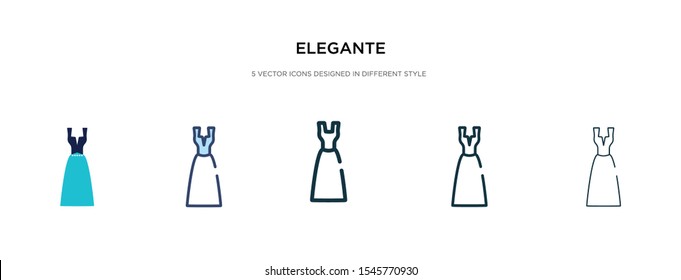 elegance dress icon in different style vector illustration. two colored and black elegance female dress vector icons designed in filled, outline, line and stroke style can be used for web, mobile, ui