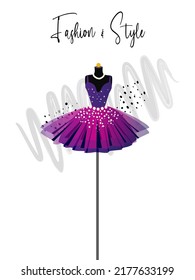 A elegance dress on mannequin. Dress for party and prom. fashion and style illustration.