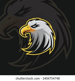 An elegance eagle mascot e sports logo style