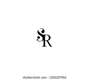 Elegance Element Circle Letter SR Monogram Linked Minimalist Logo