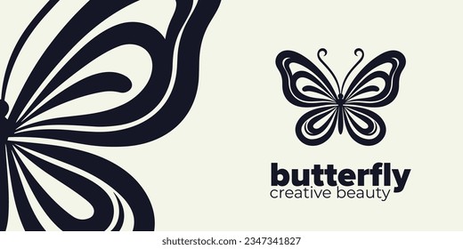 Elegance in Flight: Inspiring Butterfly Lineart Logo Vector Template