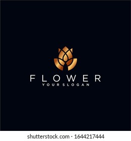 Vorlage für die schwarze Hintergrund-Vektorillustration des eleganten Blumenlogos