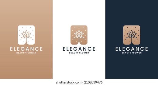 elegance flower logo design for boutique and florist