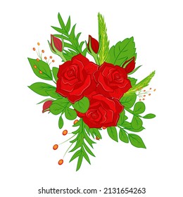 Elegance with flowers roses floral graphic design vector in illustration Premium Vector
