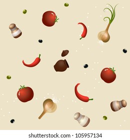 Elegance food seamless pattern. Vector illustration.
