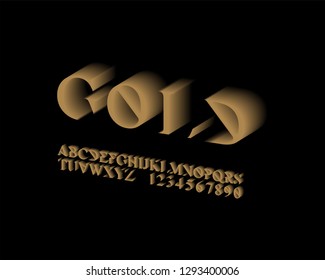 Elegance gold font set