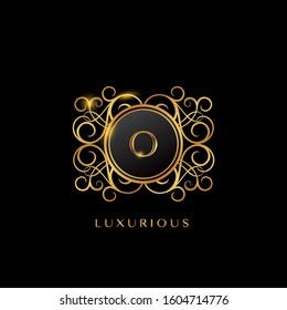 Elegance Golden Luxurious Letter O logo, vector design concept geometric circle shape with initial letter logo icon for luxury business identity.