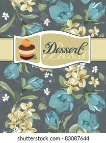 Elegance Greeting Card Design. Happy Birthday background with flowers. Vintage vector illustration.