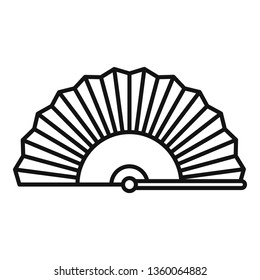 Elegance hand fan icon. Outline elegance hand fan vector icon for web design isolated on white background