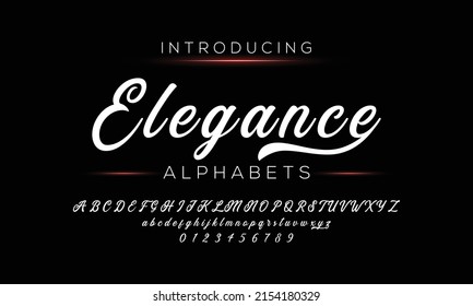 Elegance Handwritten Script Font design vector. Calligraphy Lettering typeface letters Uppercase Lowercase